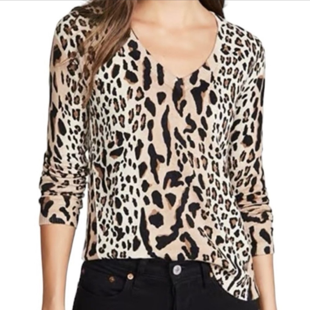 ATM Cotton Cashmere Leopard Sweater, Large